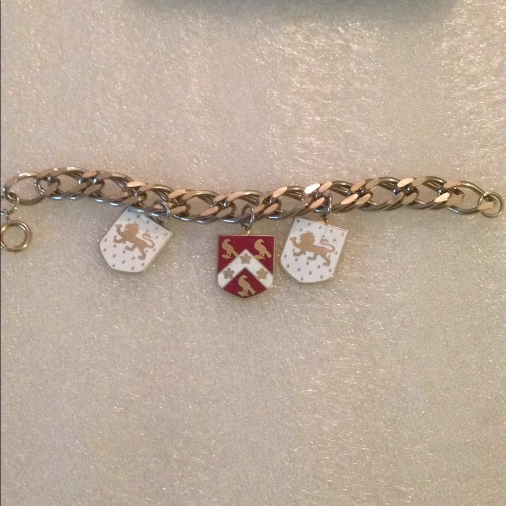 Vintage enamel charms bracelet